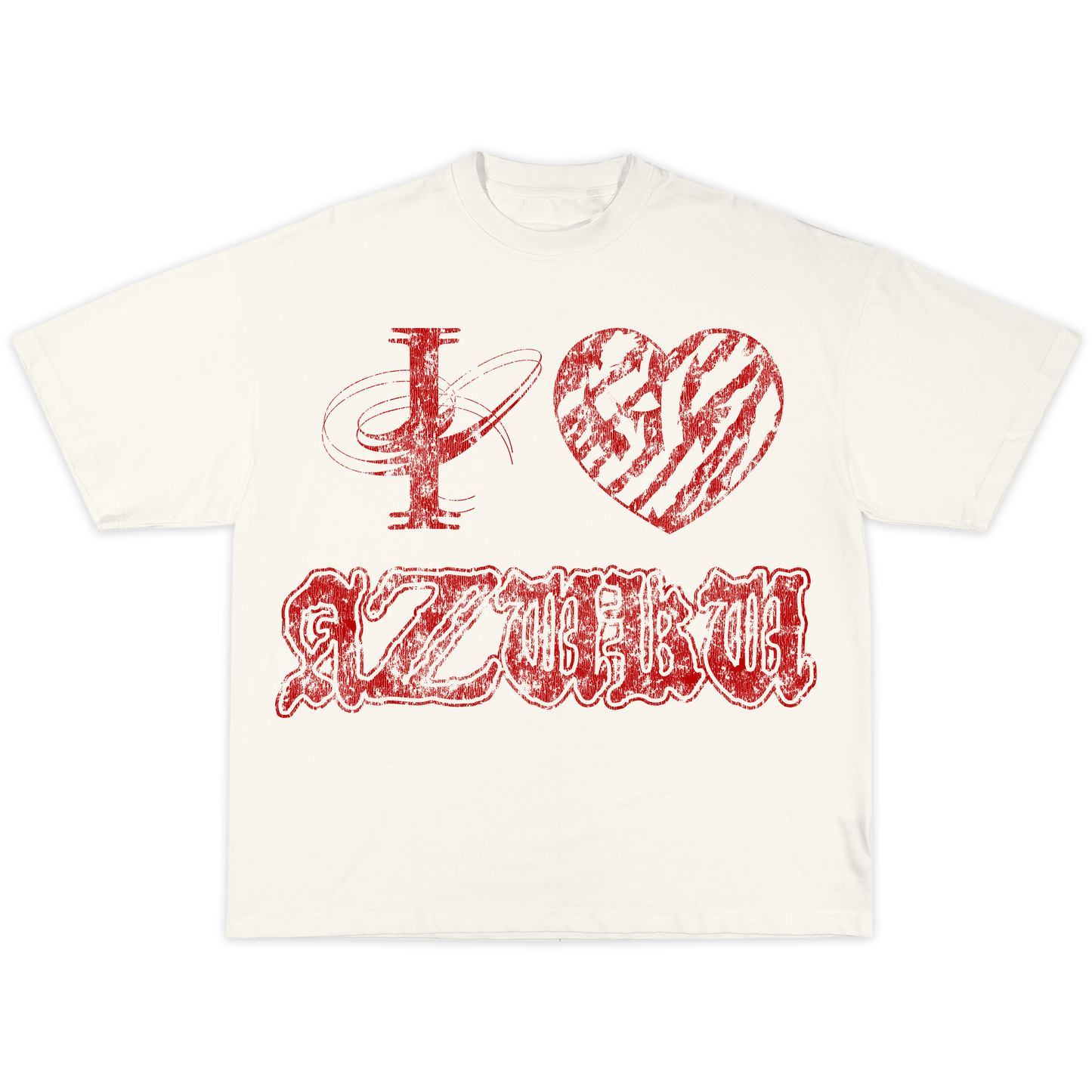 I LOVE AZUKU 2 - (OFF WHITE - RED)