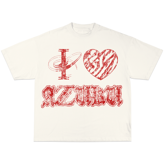 I LOVE AZUKU 2 - (OFF WHITE - RED)